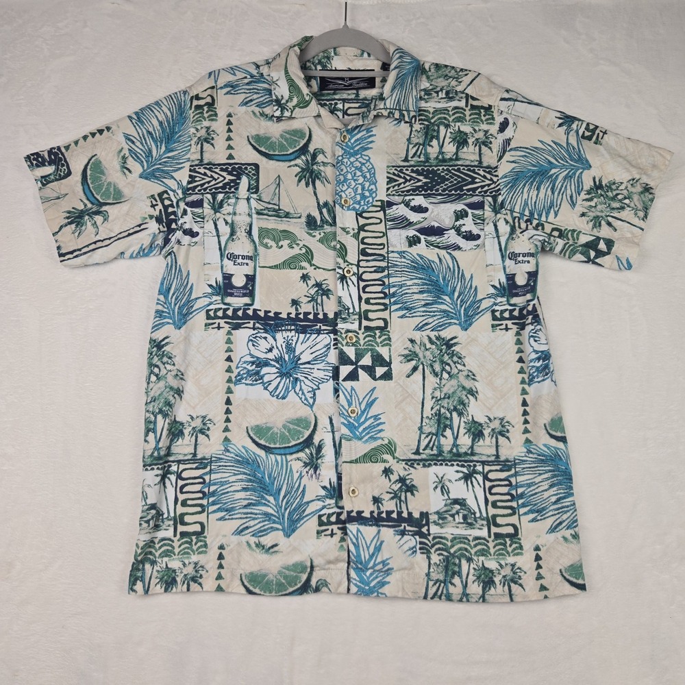 Newport Blue Mens Corona Short‎ Sleeve Button Up Shirt Size Medium Beach